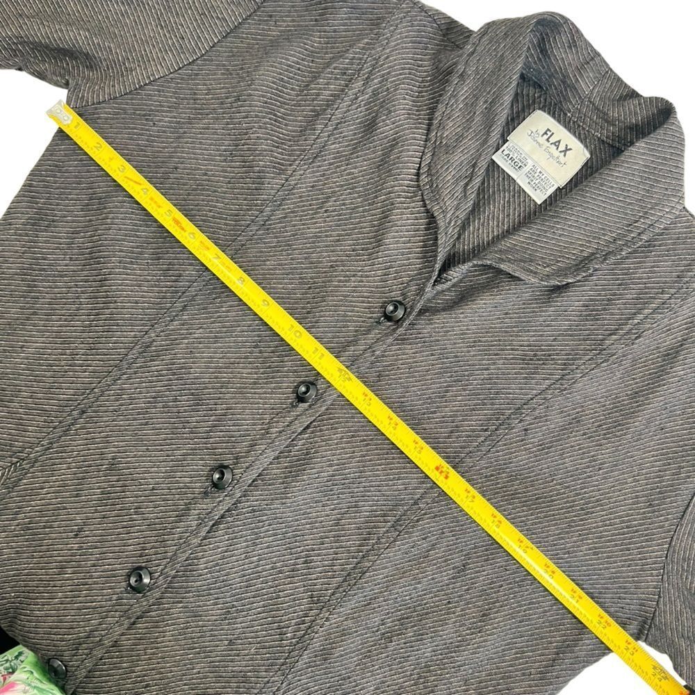 Flax by Jeanne Engelhart Linen Longline Striped Lagenlook Jacket - Picture 8 of 10